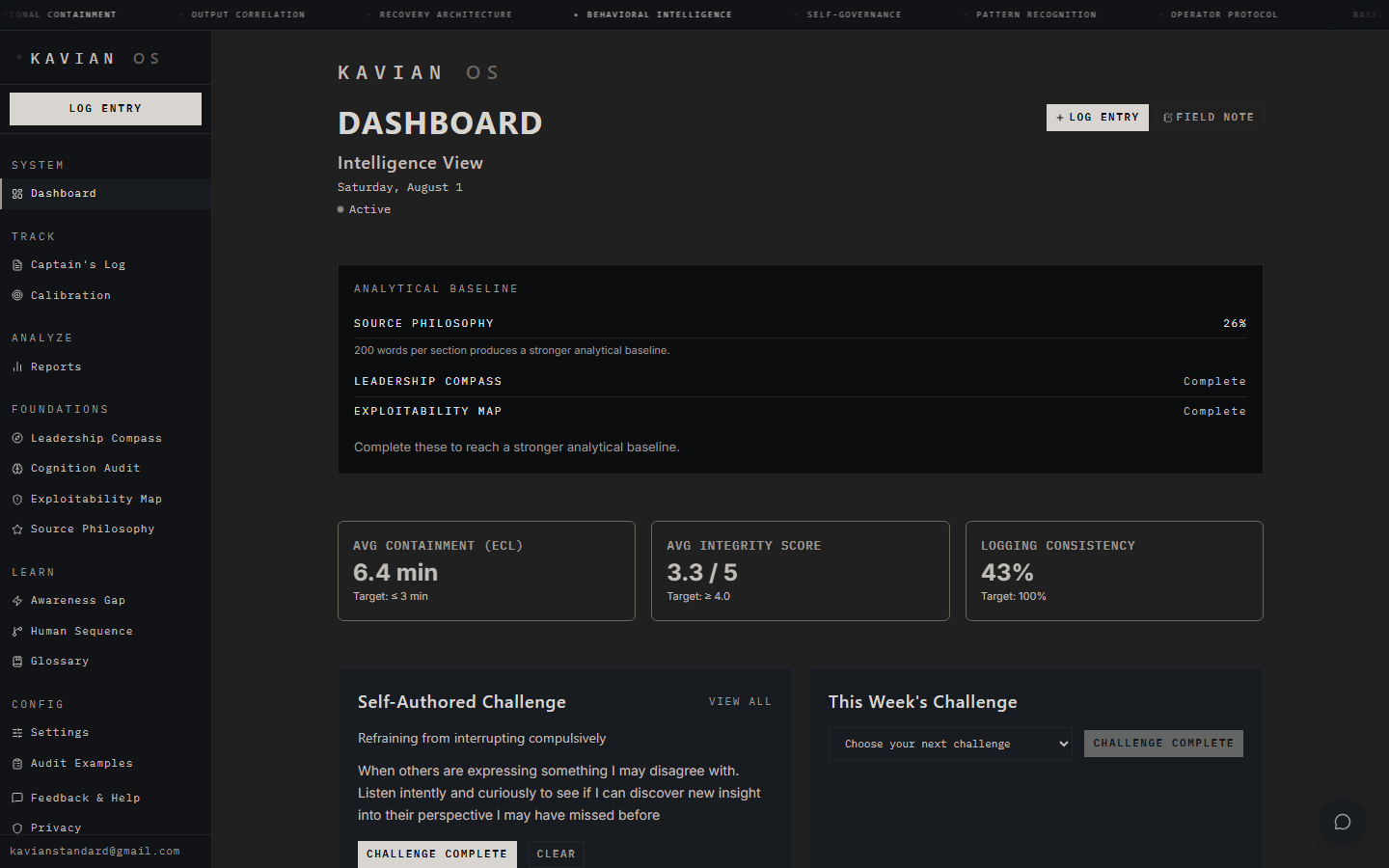 Kavian OS Dashboard